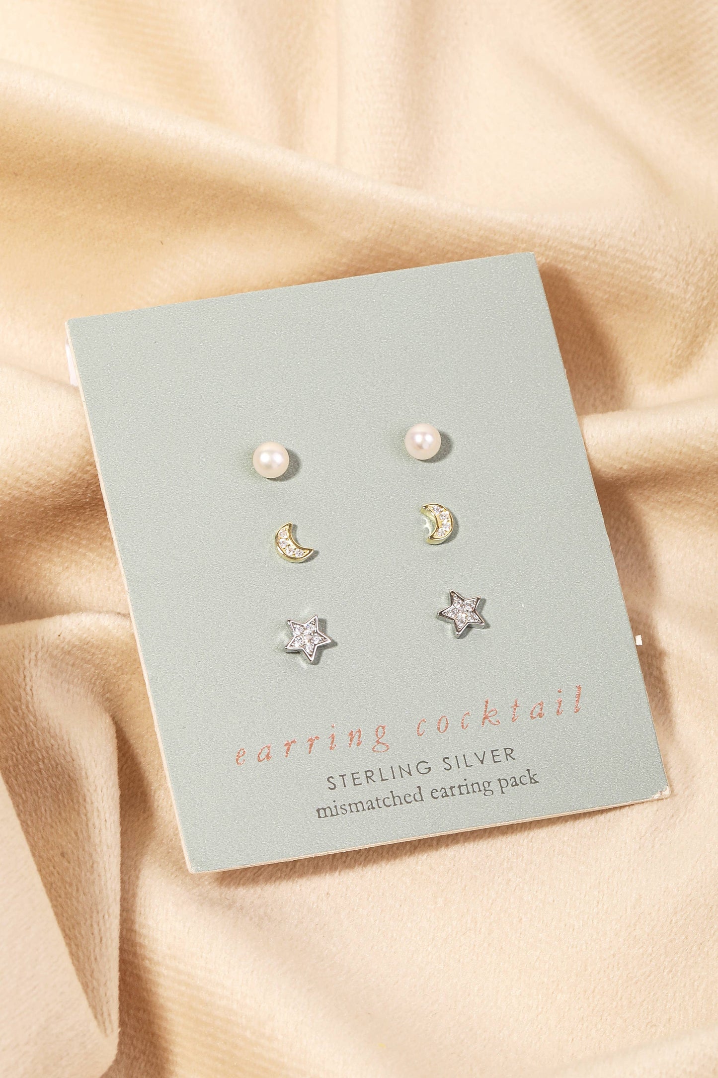 Sterling Silver Mixed Stud Earrings Set