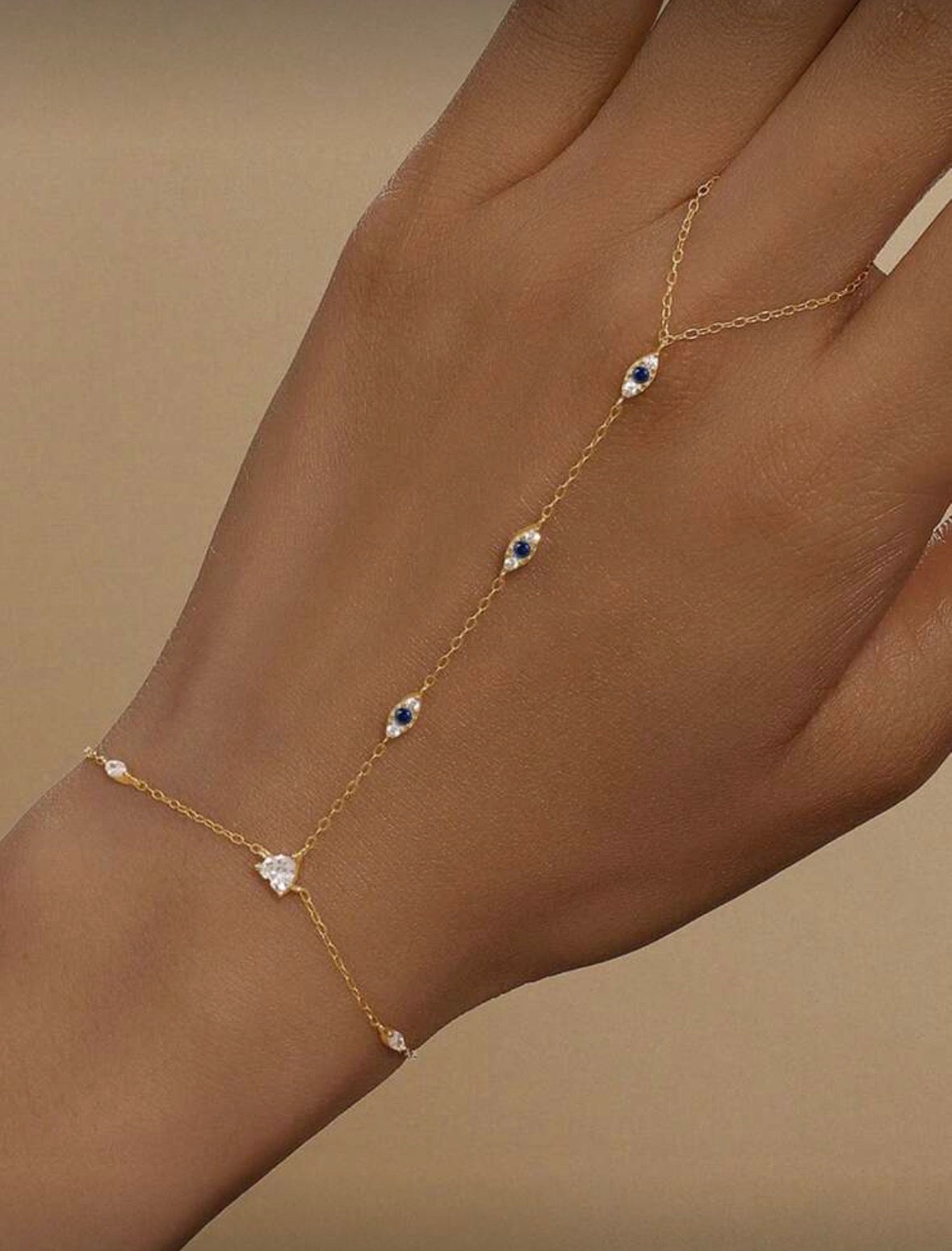 Sterling Silver Devil's Eye Hand Chain
