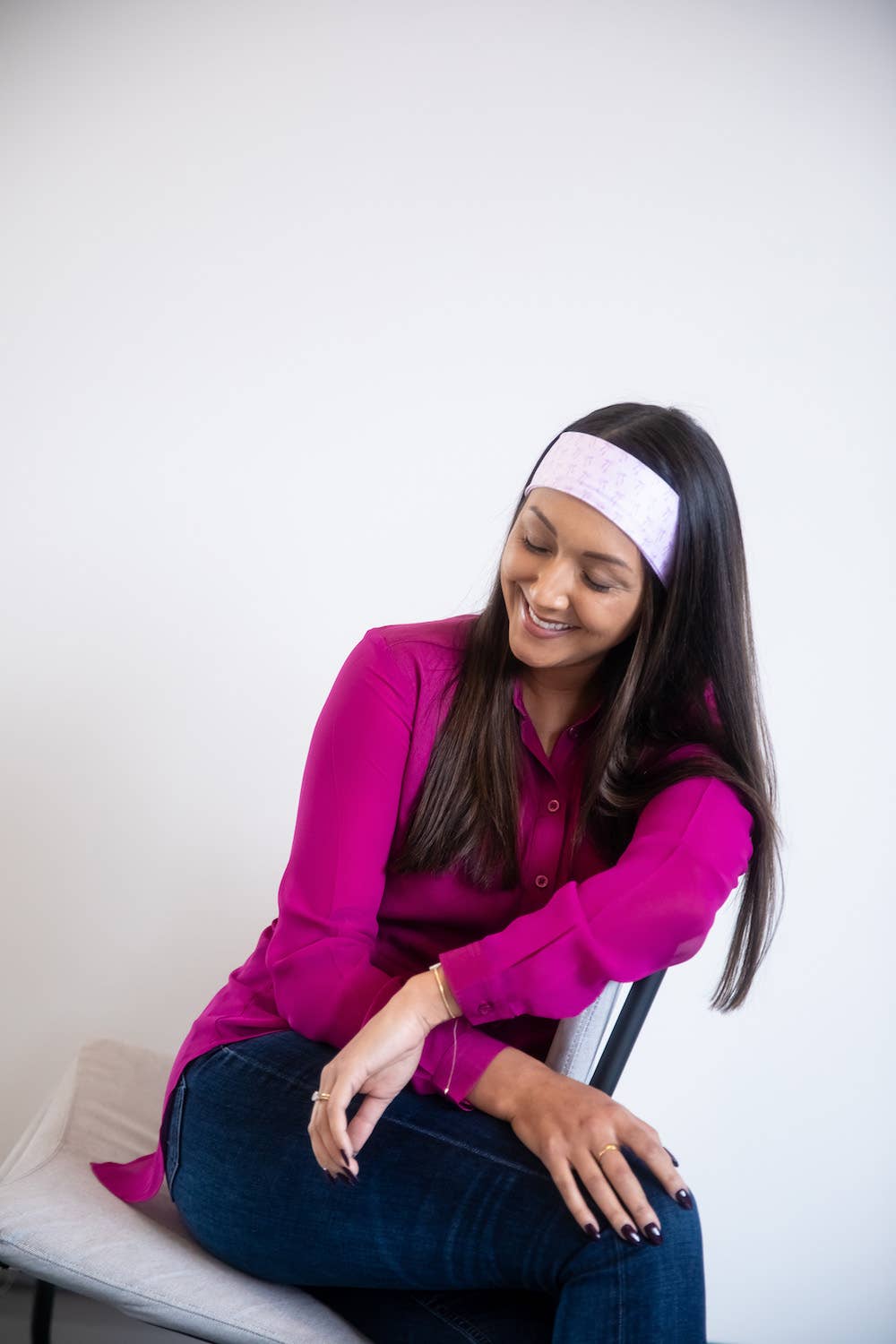 Ultra Soft Knotted Headband - Purple Bows