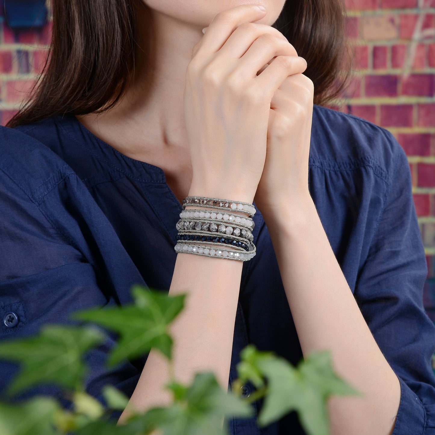 Bicone Multi-Stone Wrap Bracelets
