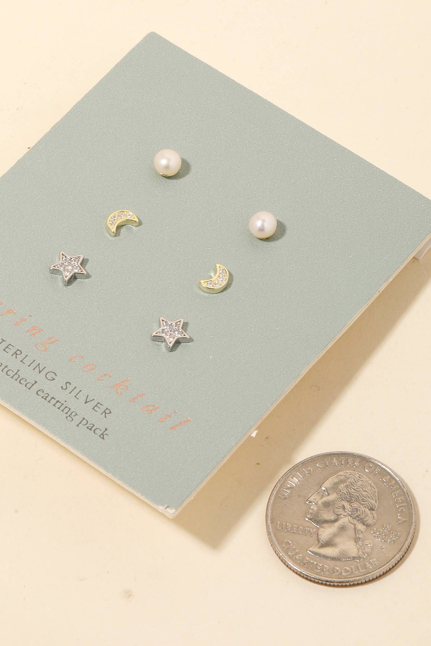 Sterling Silver Mixed Stud Earrings Set