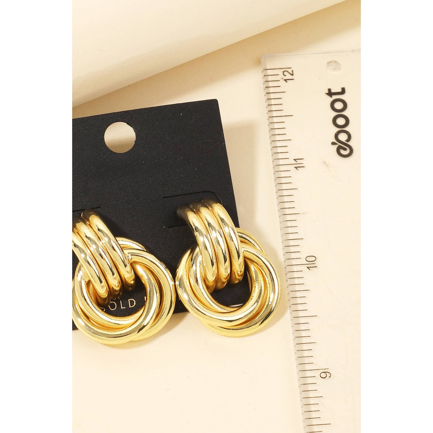 Gold Dipped Interlinked Hoop Drop Earrings
