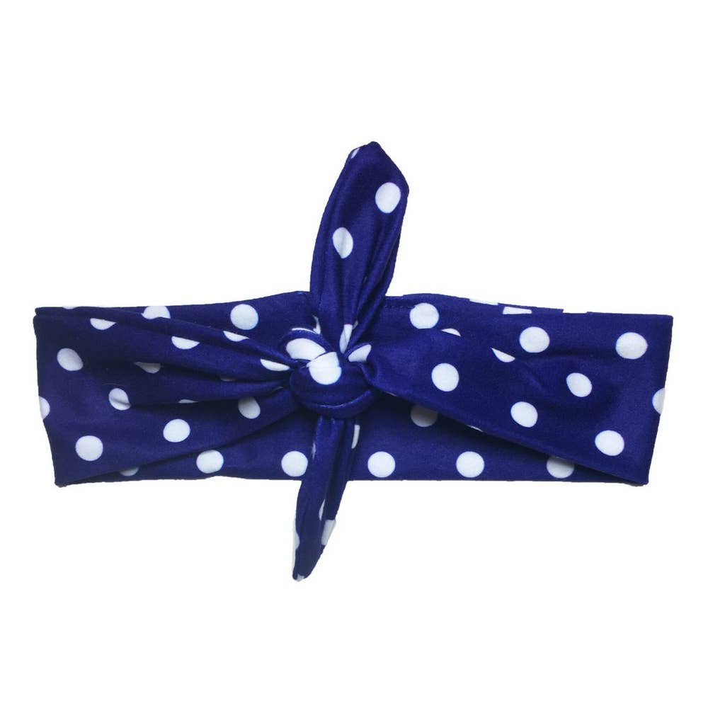 Ultra Soft Knotted - Blue Polka Dots