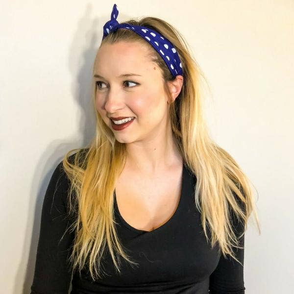 Ultra Soft Knotted - Blue Polka Dots