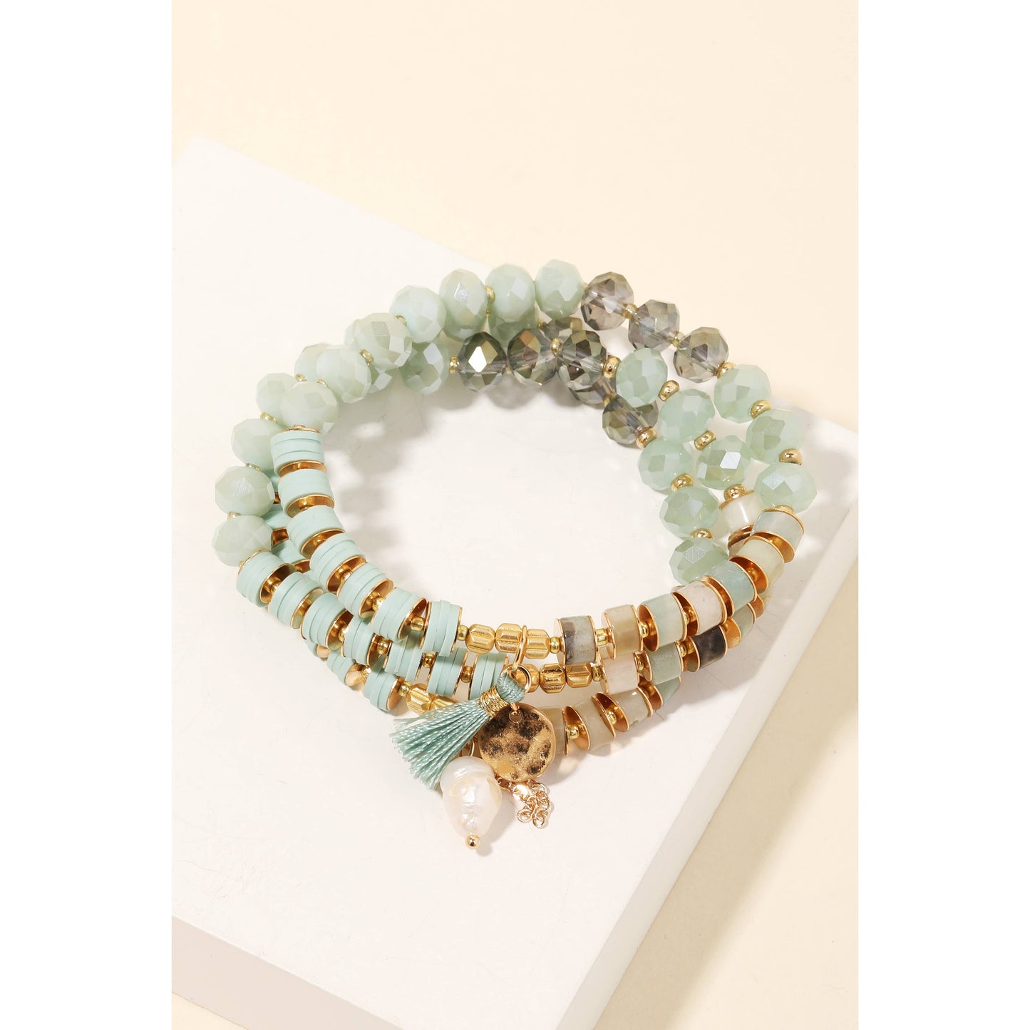 Multi Charm Beaded Bracelet Set