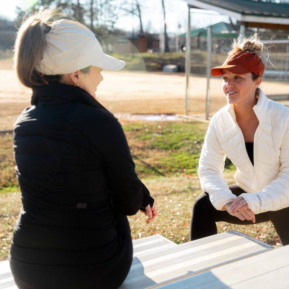 Adjustable High Ponytail Running Hat - Orange
