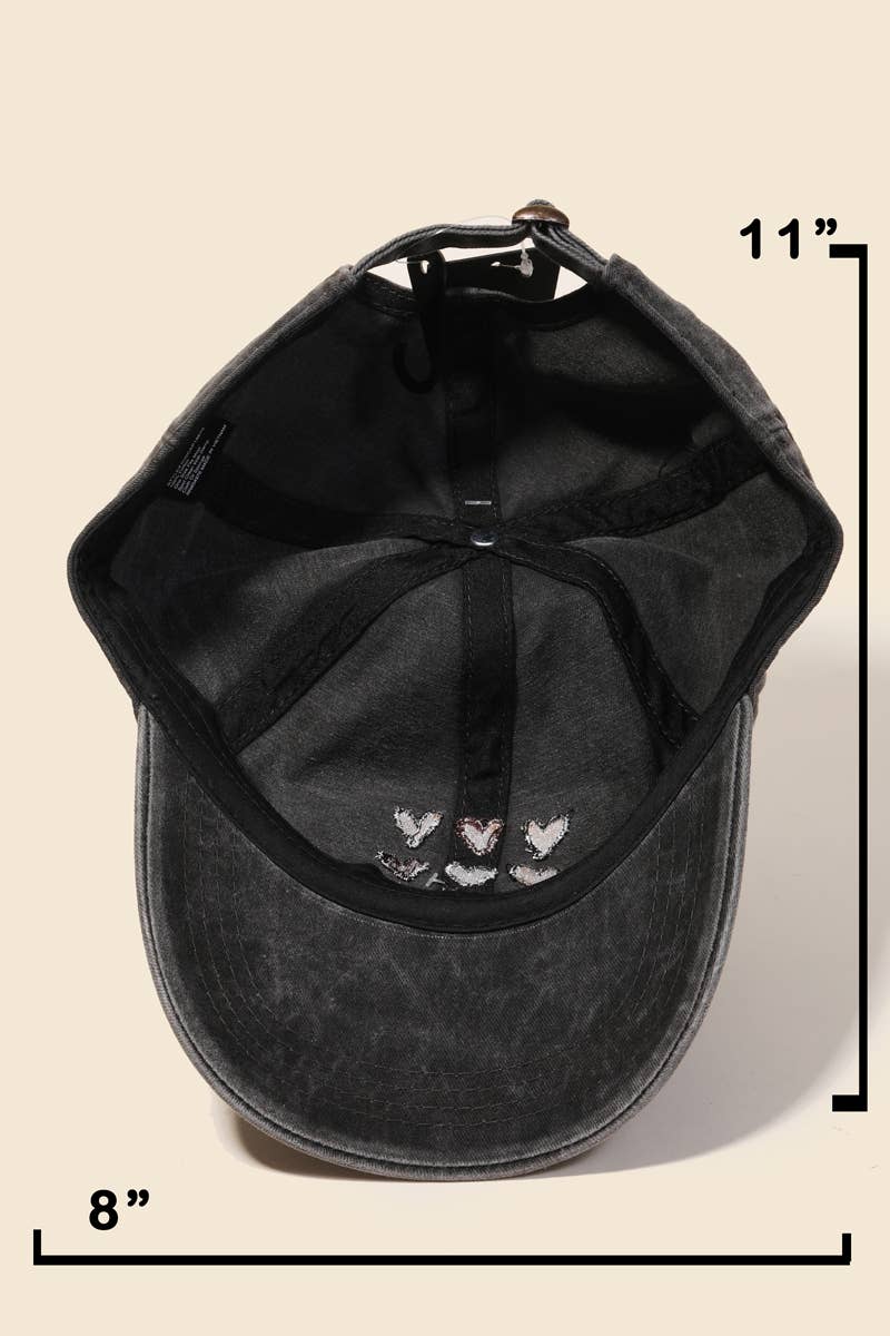 Hearts Denim Cap