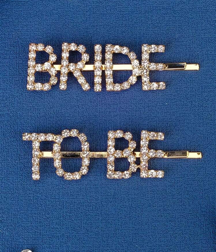 Sparkly Bride To Be Barrettes
