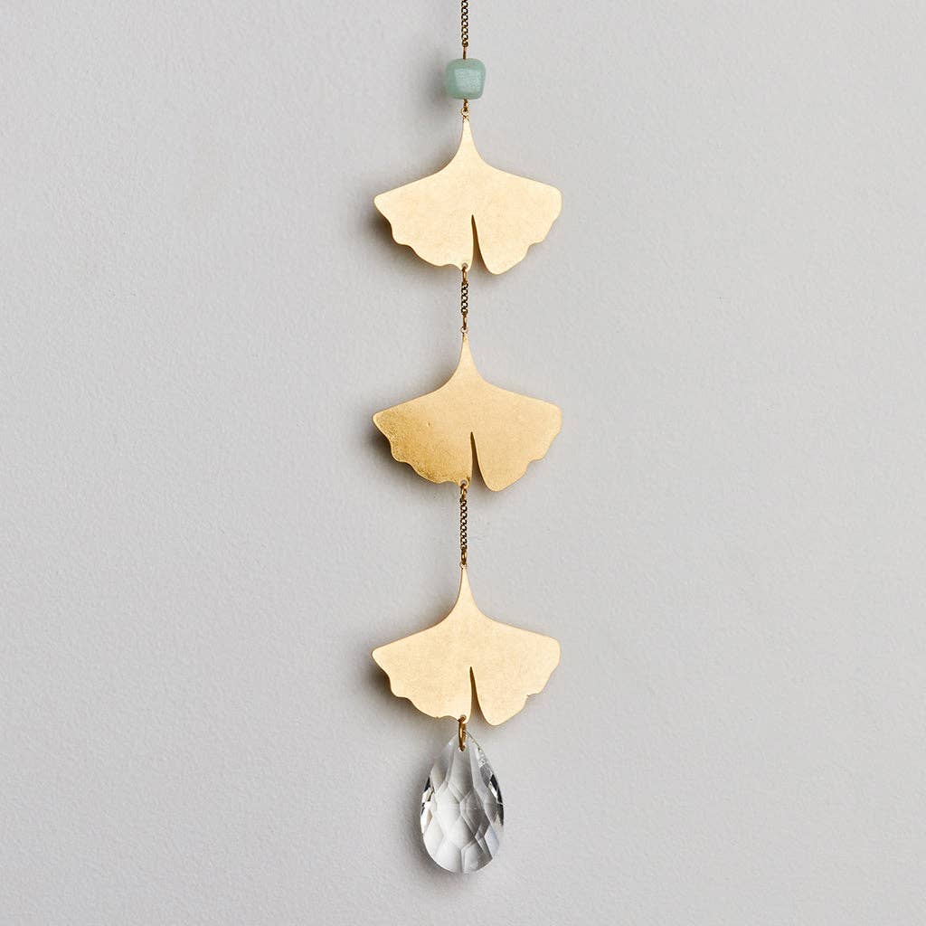 Suncatcher- Botanical Leaf/Amazonite