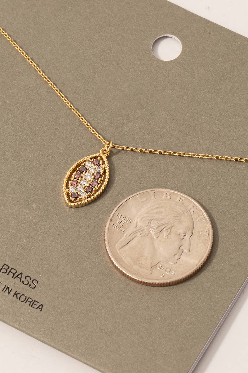 Pave Football Pendant Chain Necklace