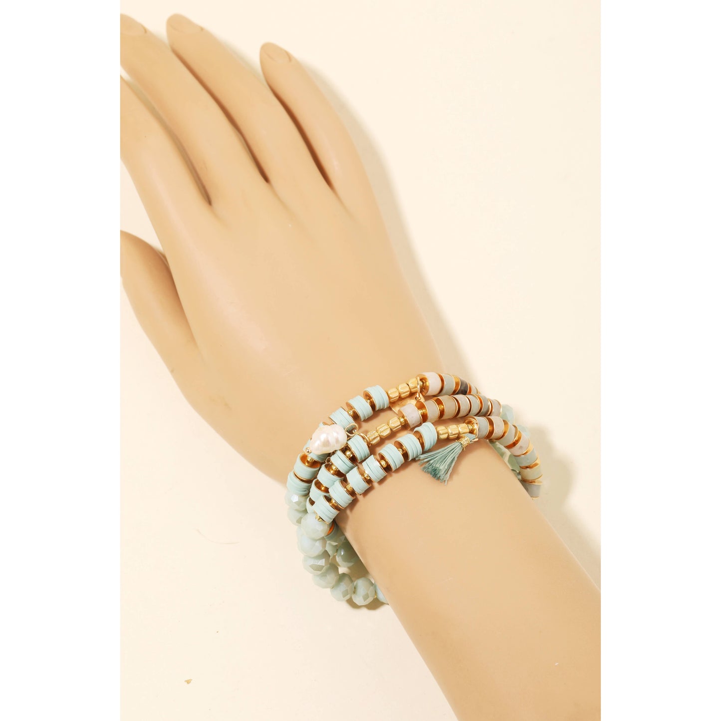 Multi Charm Beaded Bracelet Set