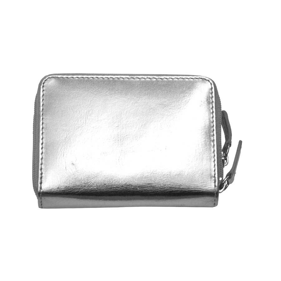 Leather Double Zip Accordion CC Holder W/ ID Window