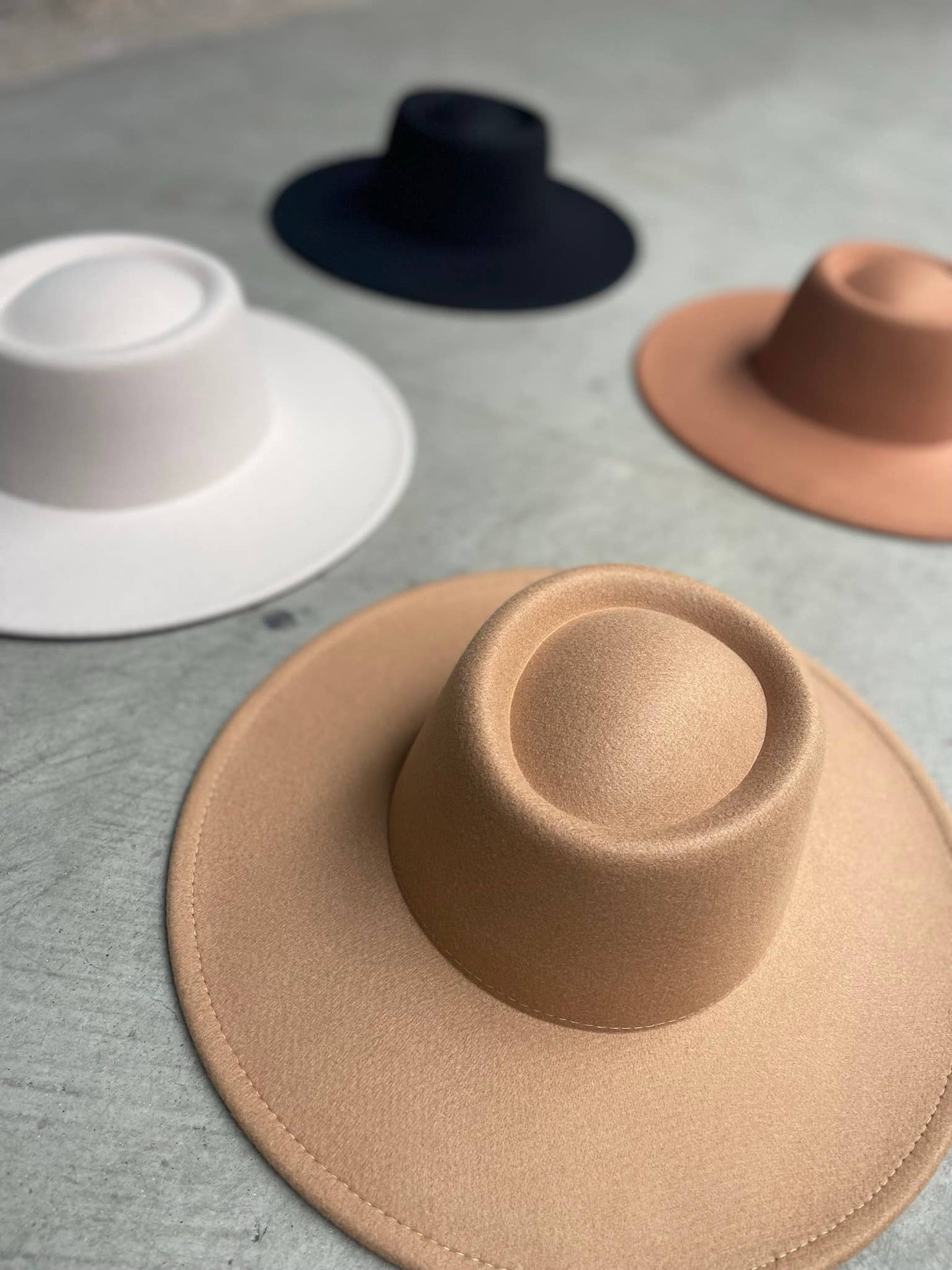 Vegan Felt wide Brim Bolero hat