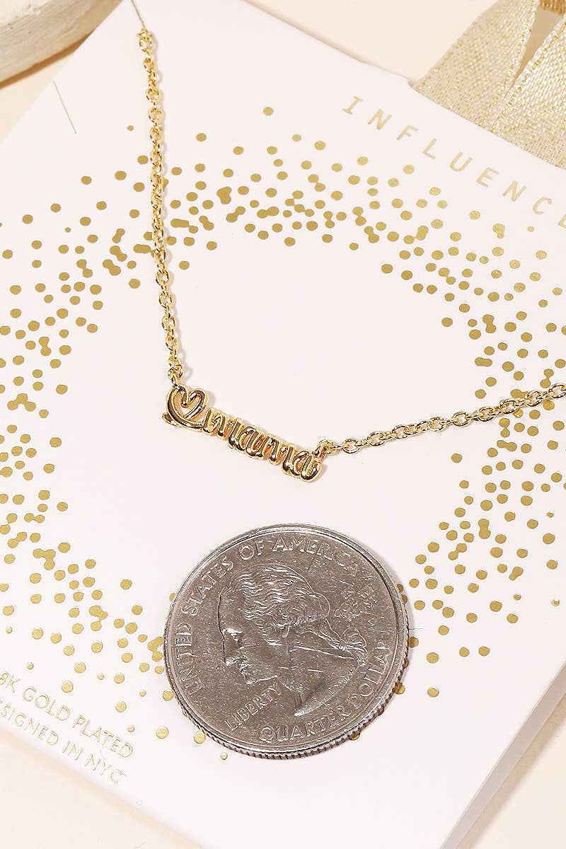 Handwritten Heart Mama Charm Necklace