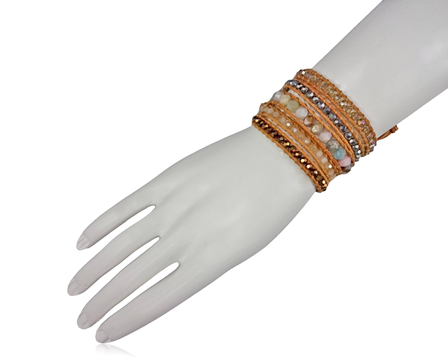 Bicone Multi-Stone Wrap Bracelets