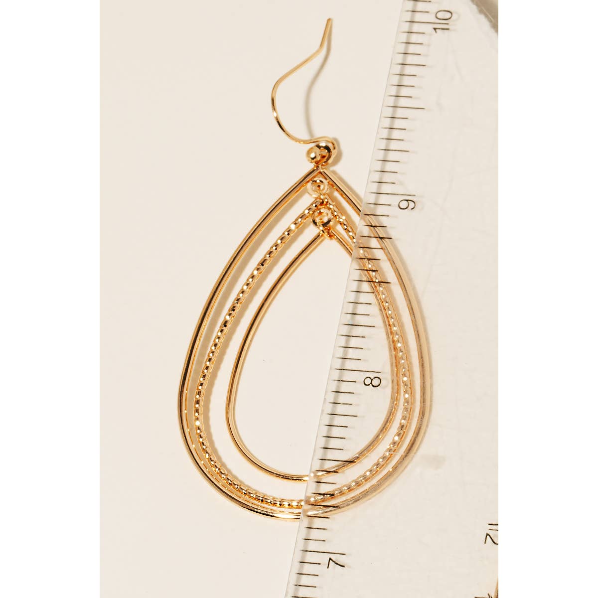 Layered Metallic Tear Dangle Earrings