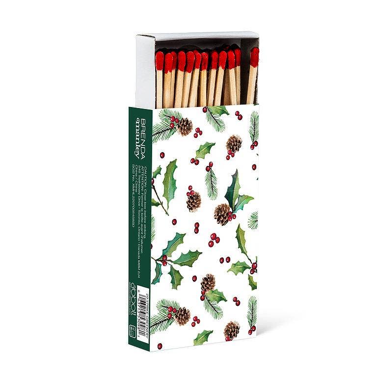 Holly, Pinecones & Berries Matches-45 sticks-4"L