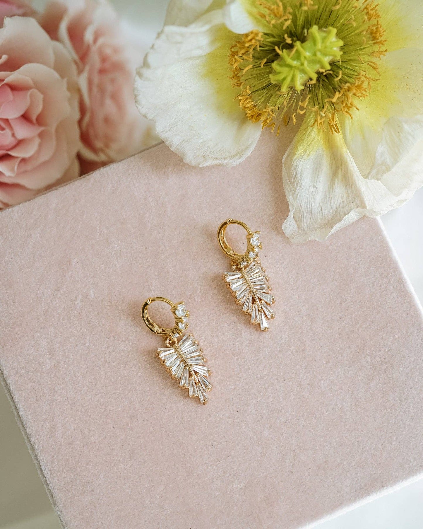 Beverly Leaf Earrings - Bridal