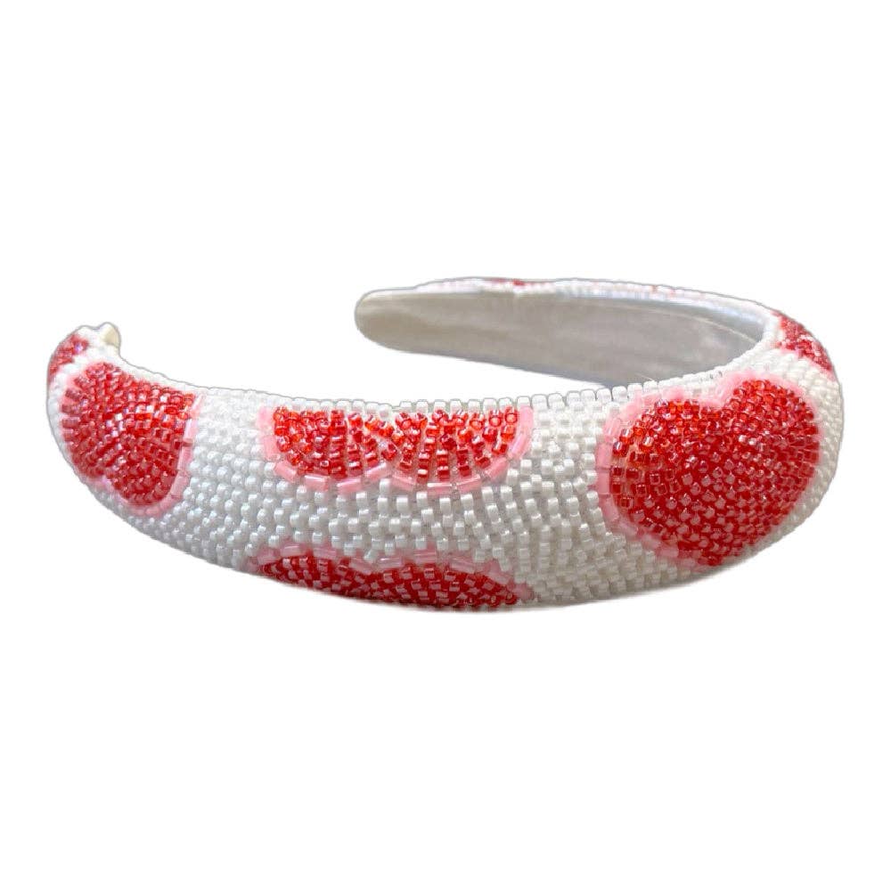 Traditional Headband - Beaded Hearts