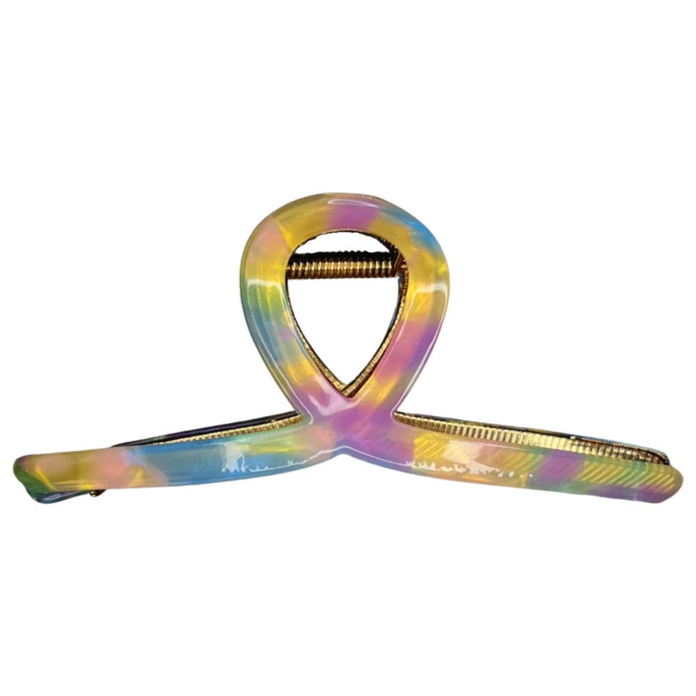 Looped Claw Clip - Rainbow | Sturdy Metal Hair Clip