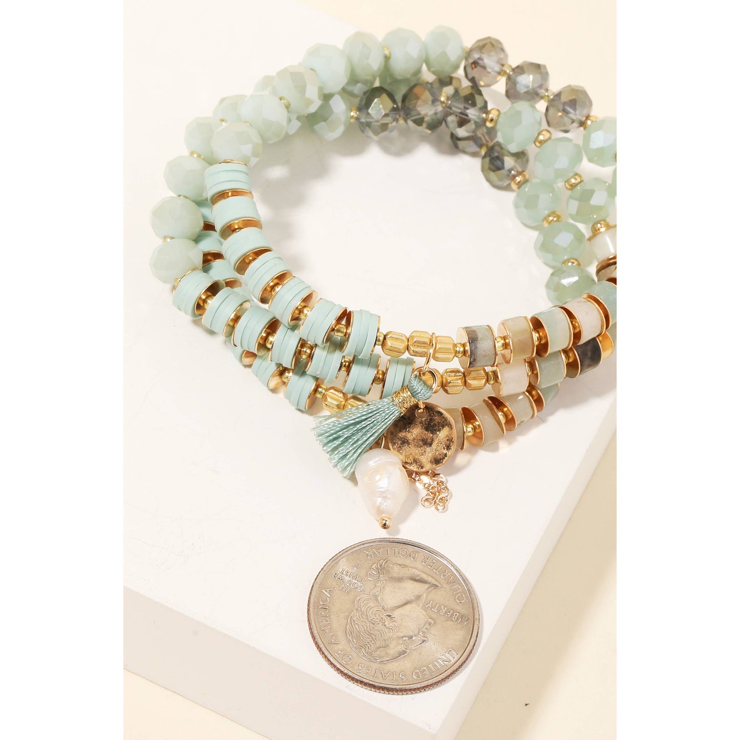 Multi Charm Beaded Bracelet Set