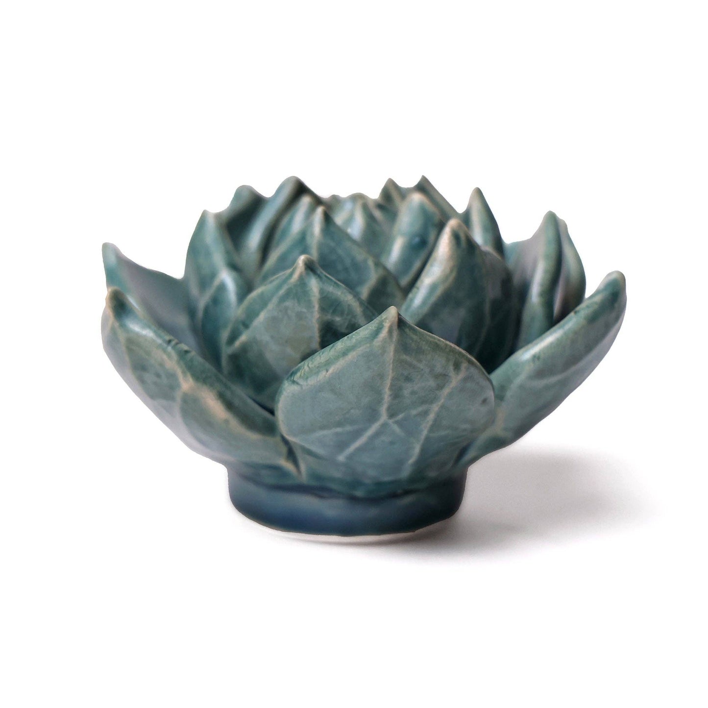 Ceramic Flower Wall Art Succulent Teal 11