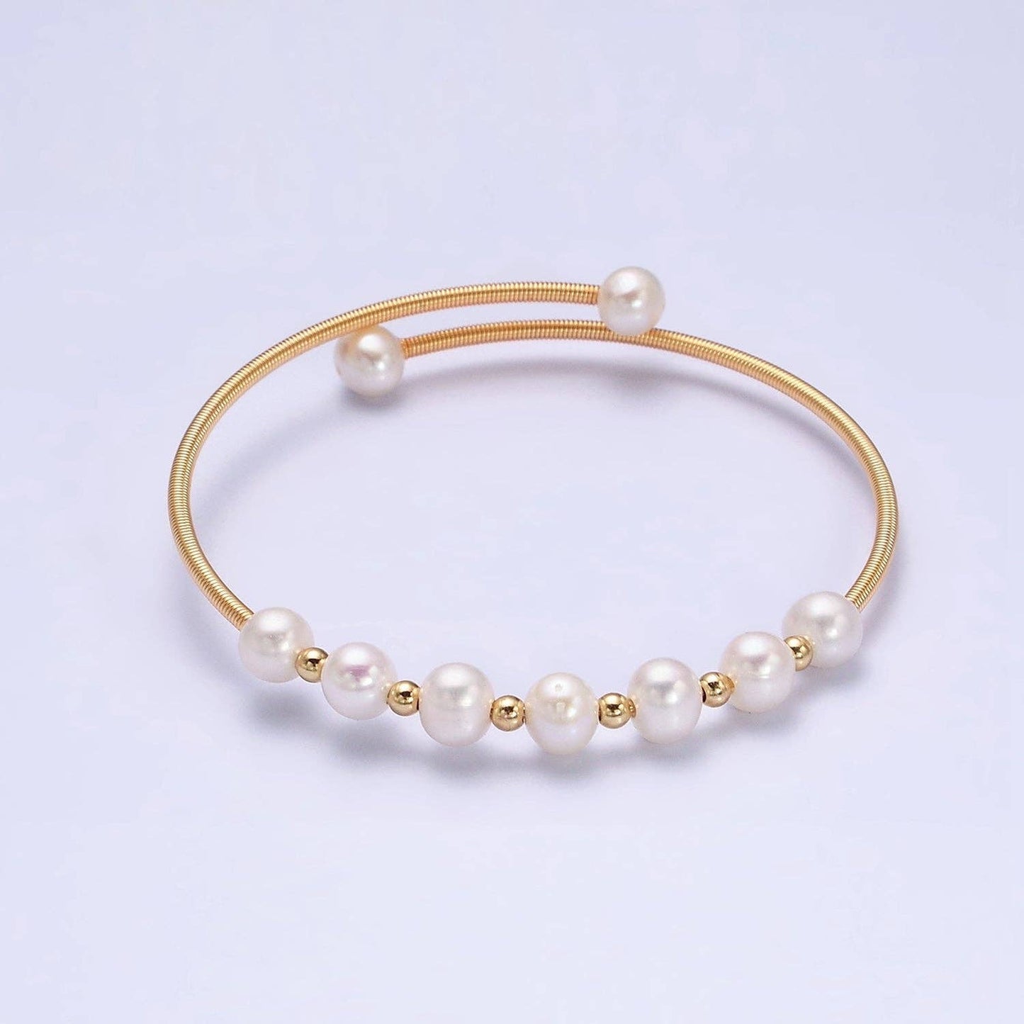 Petite Pearl Bangle Bracelet Layering Jewelry for Minimalist Bracelet Wedding Jewelry WA1866 WA1867