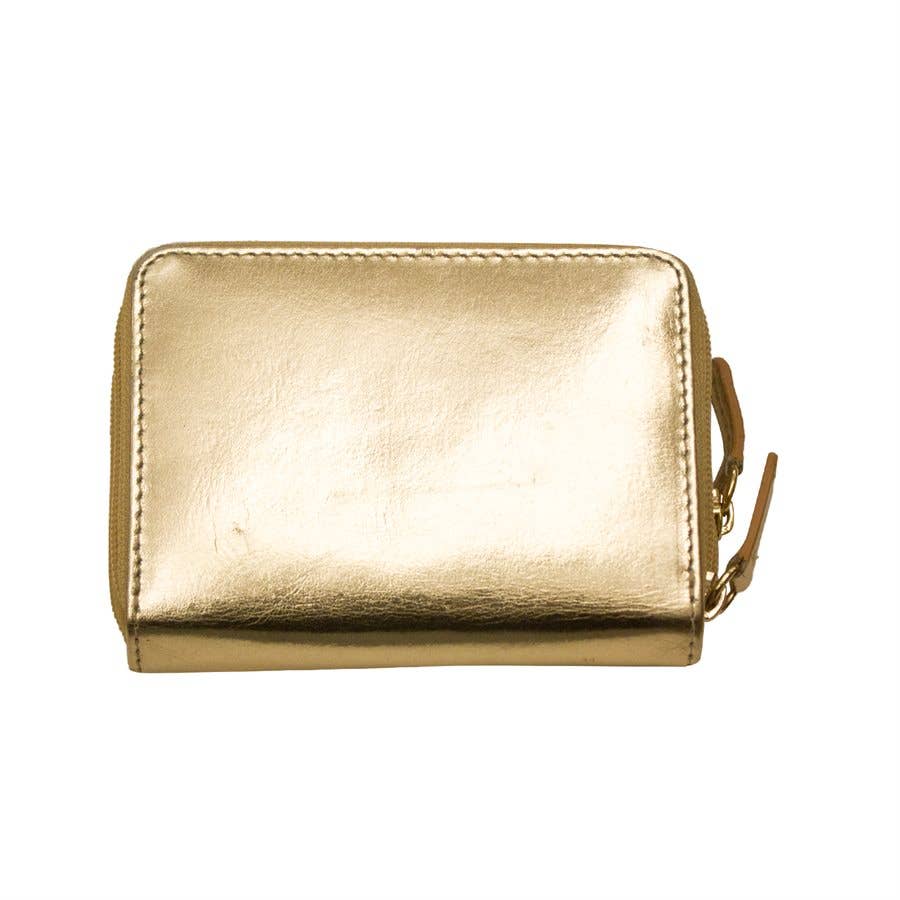 Leather Double Zip Accordion CC Holder W/ ID Window