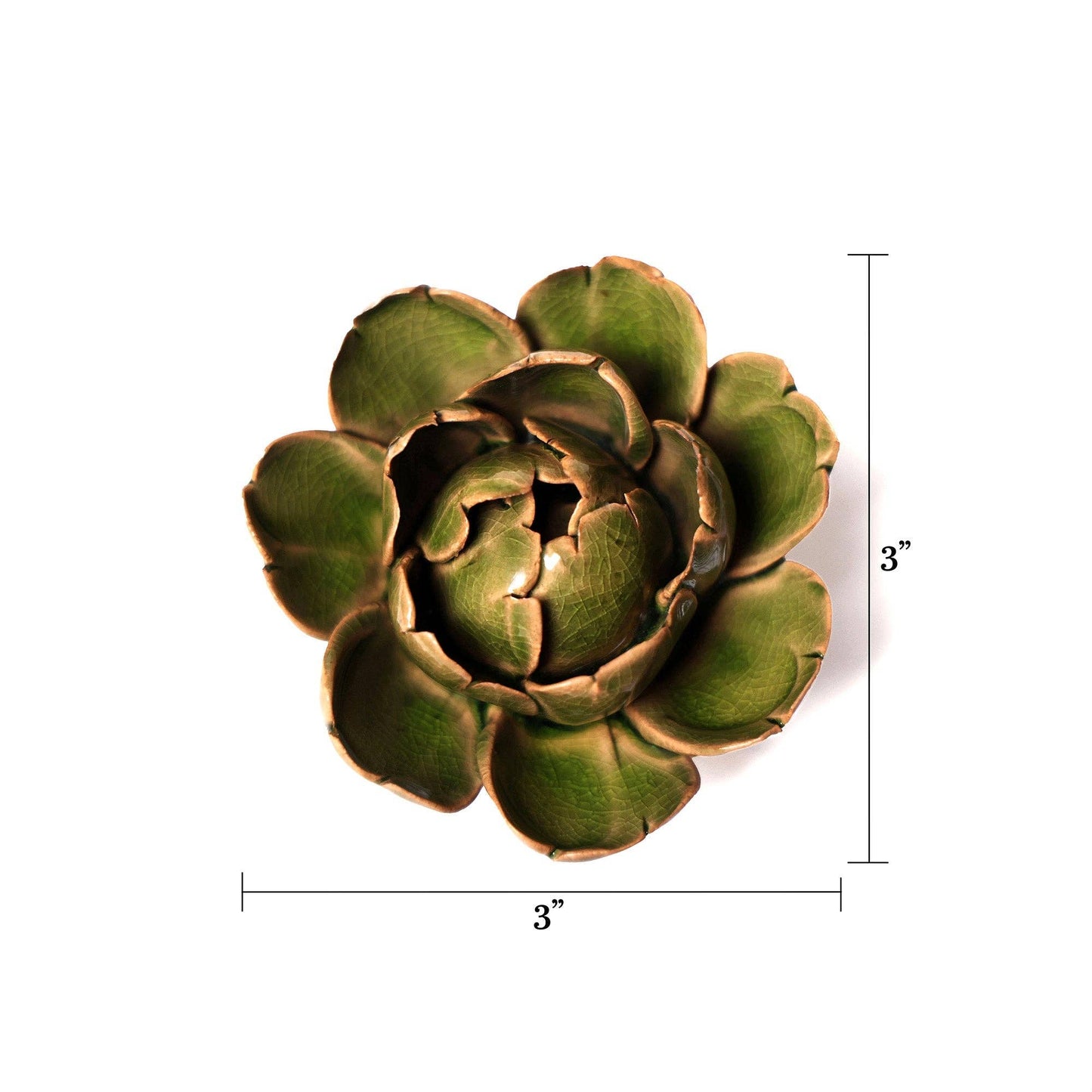 Ceramic Flower Wall Art Peony Green 12