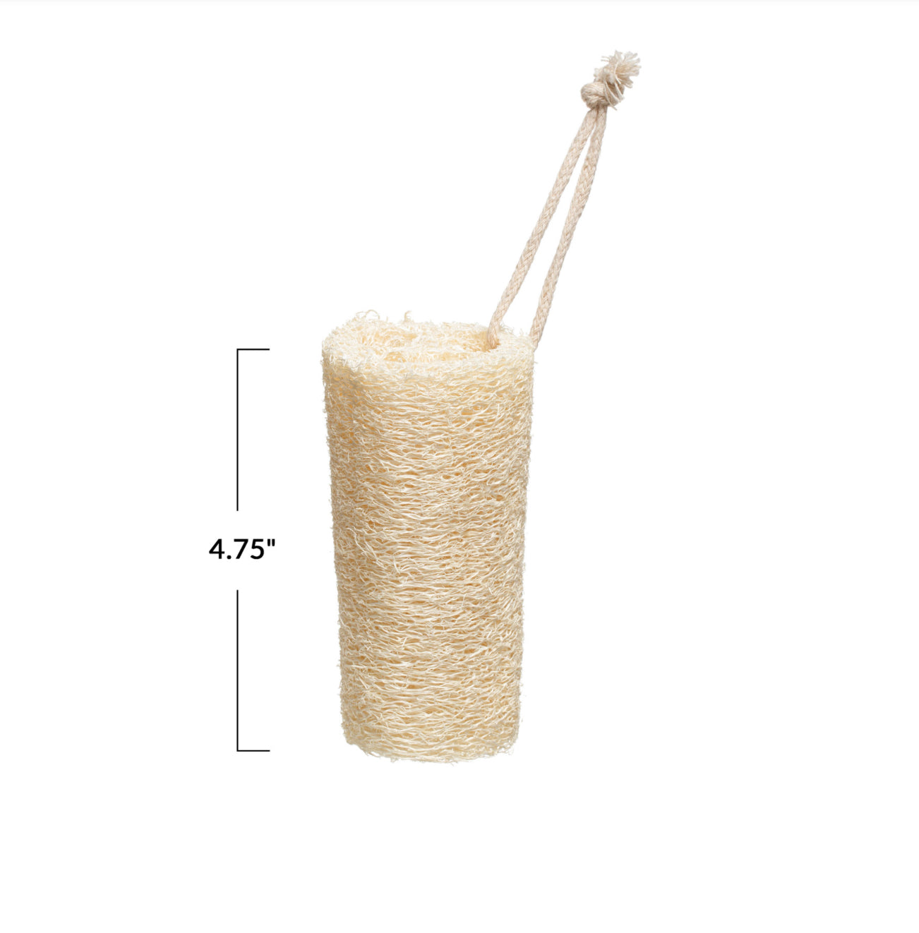 Loofa Brush with Cotton Rope Hanger, Natural