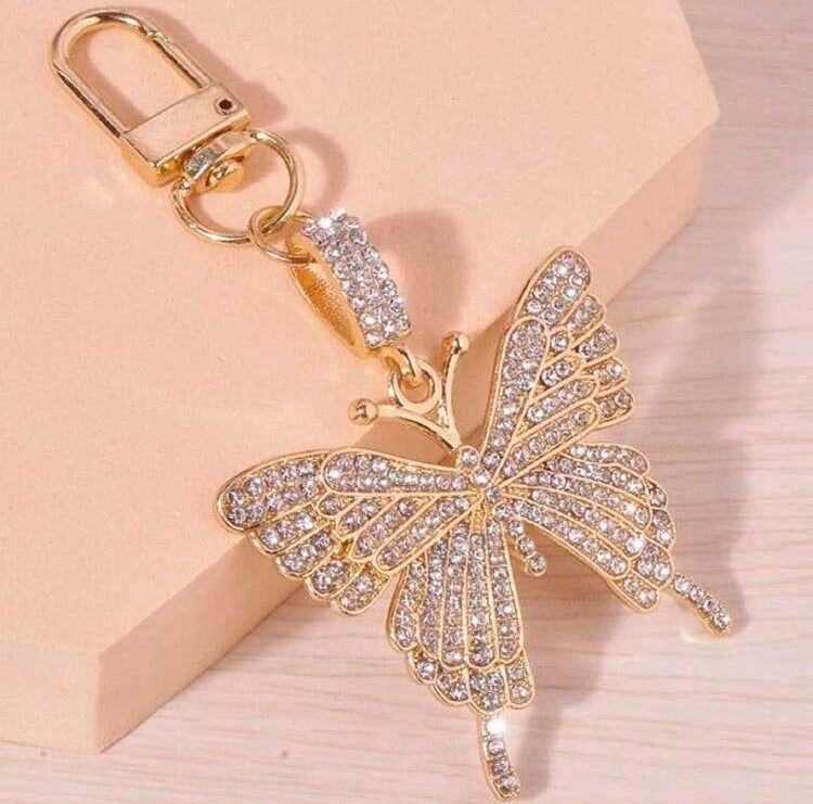 Crystal Butterfly Bing Keychain Bag Charm