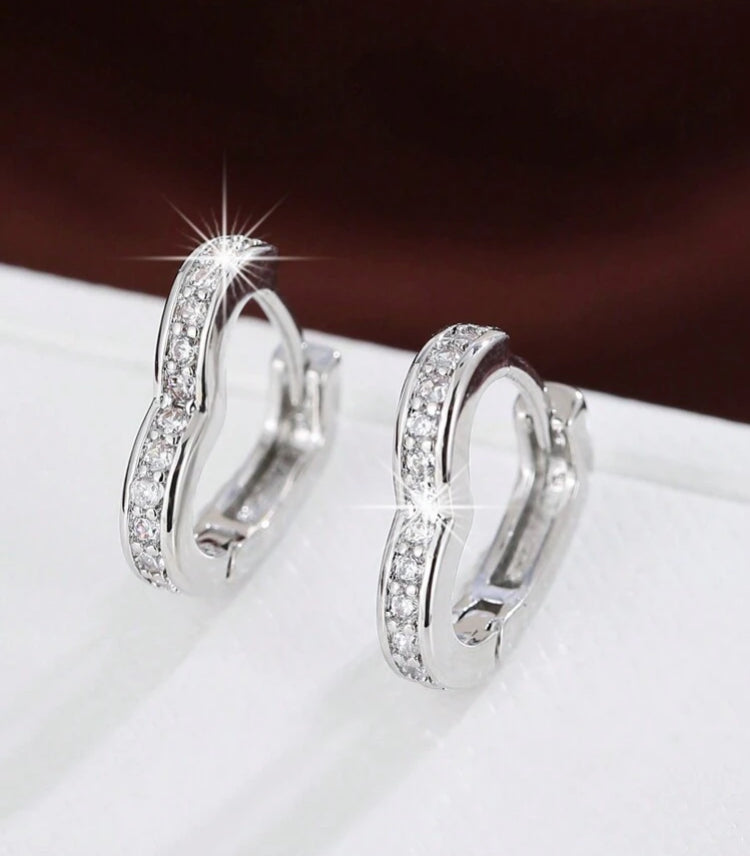 Sparkly Heart Huggies