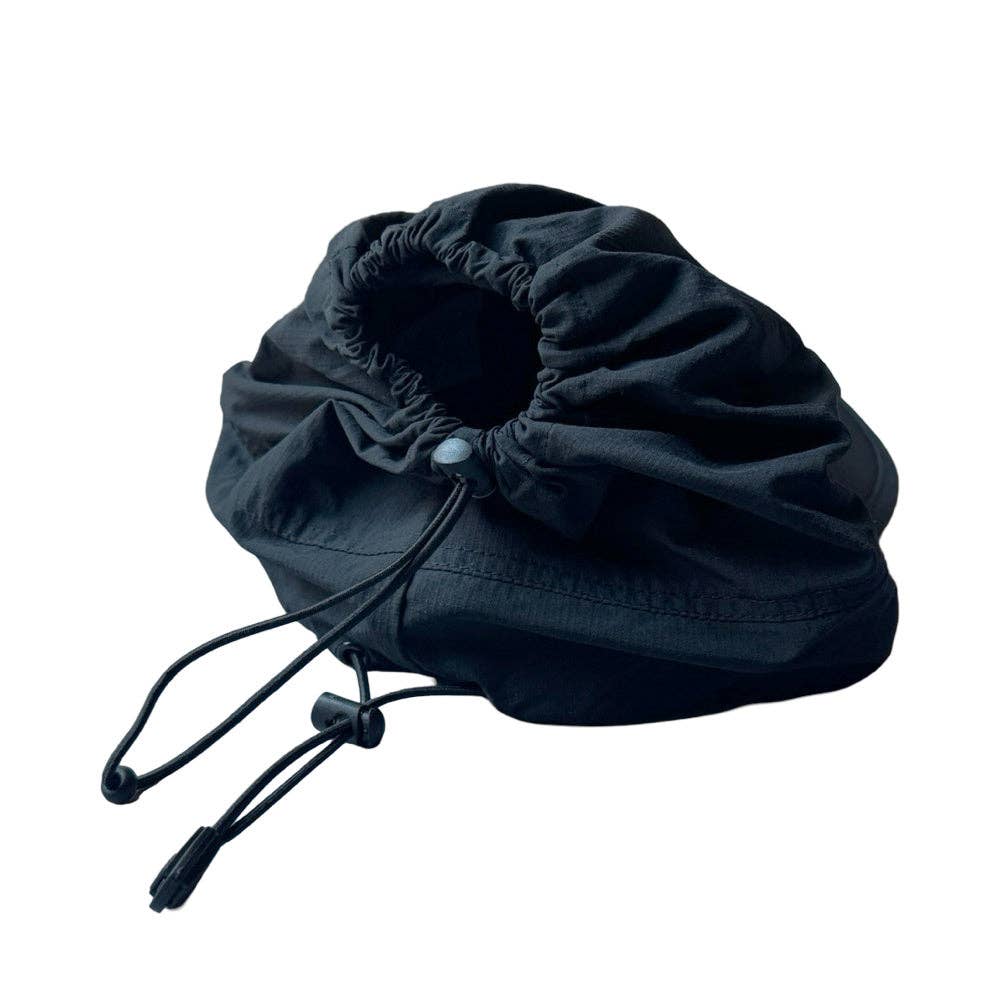 Adjustable High Ponytail Running Hat - Black