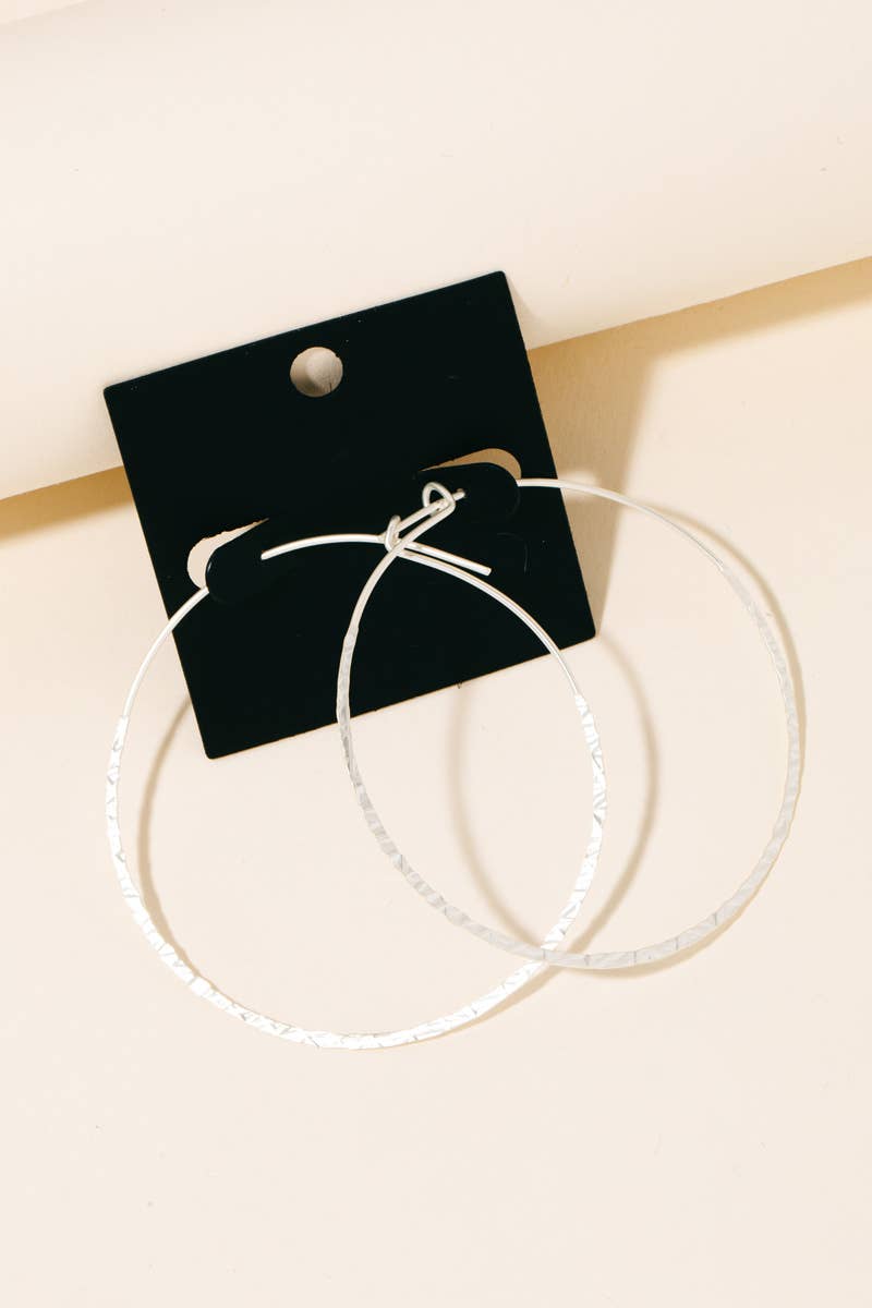 Hammered Thin Hoop Earrings