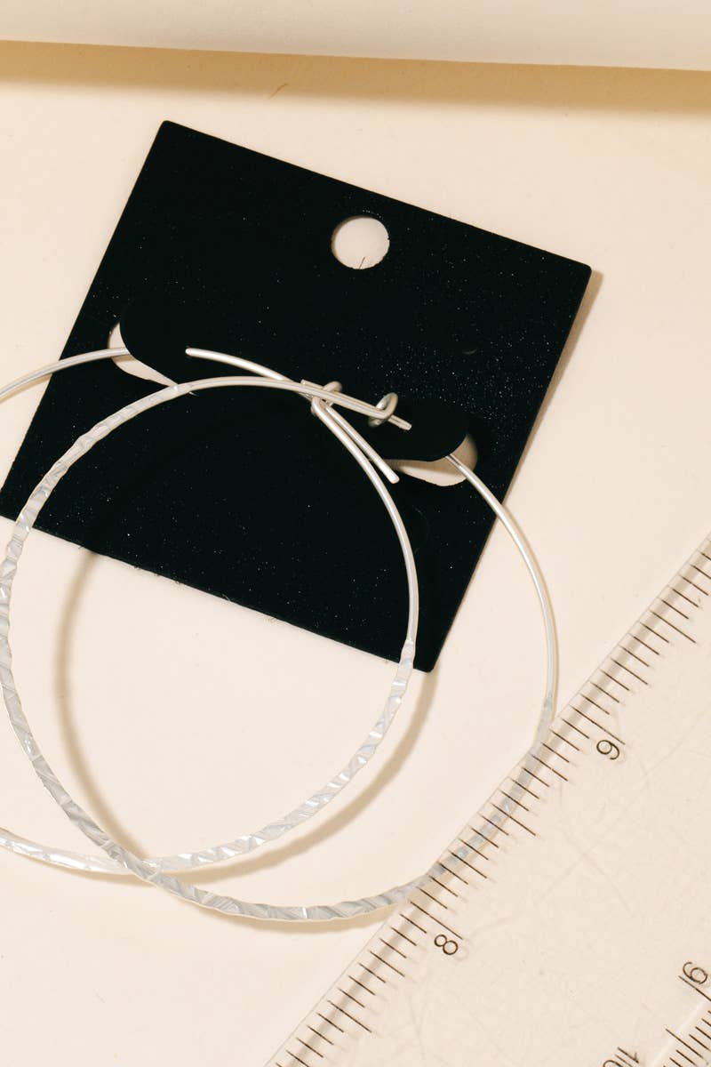 Hammered Thin Hoop Earrings