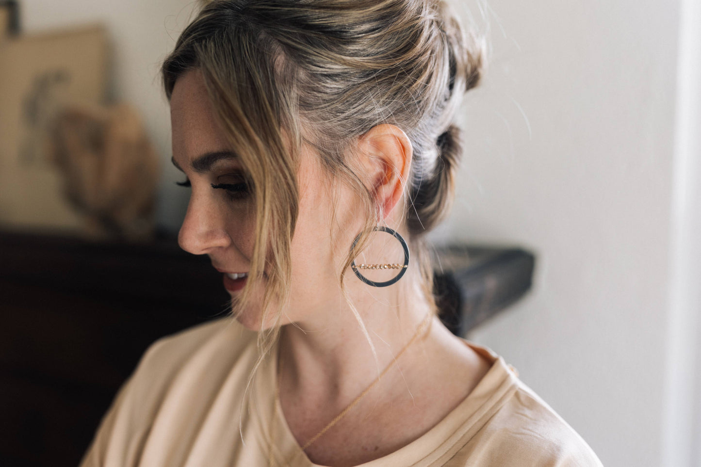 Horizons Stainless Steel Beaded Earrings