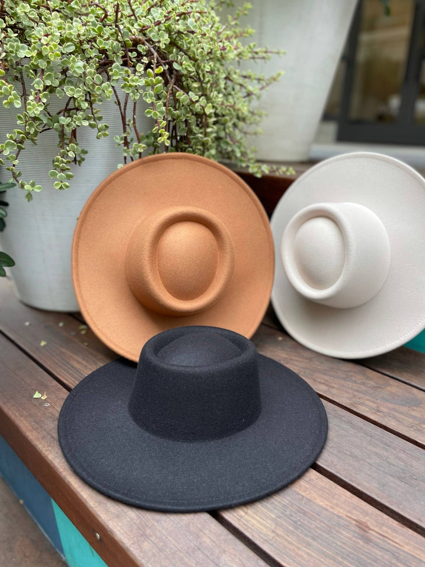 Vegan Felt wide Brim Bolero hat