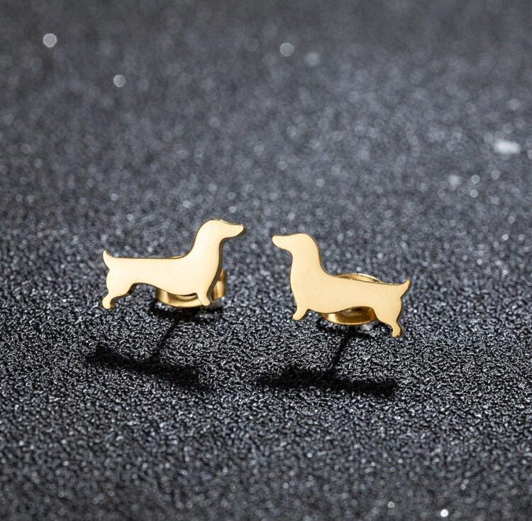 Stainless Steel Dog Earrings