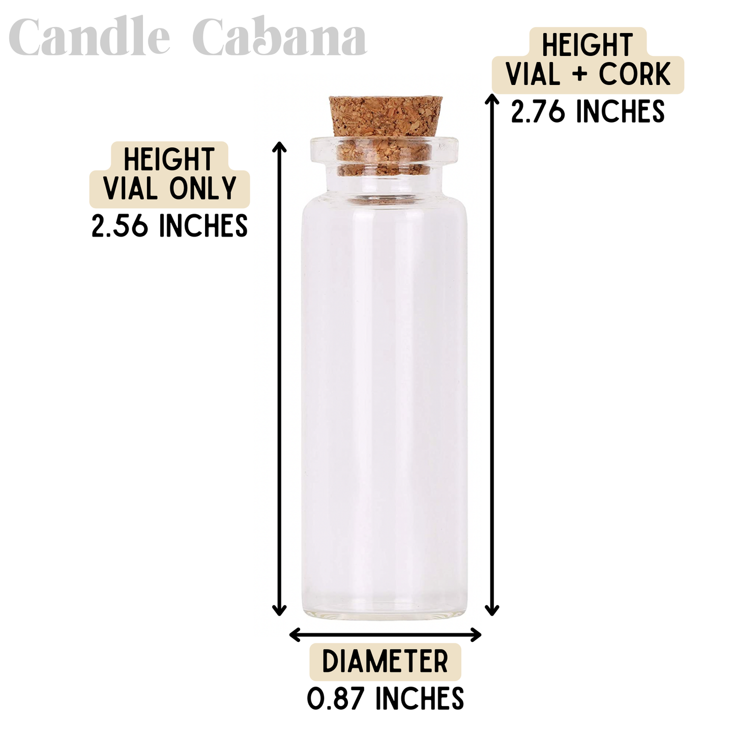 Color Tip Matches in Glass Corked Vial - 25 CT - Striker