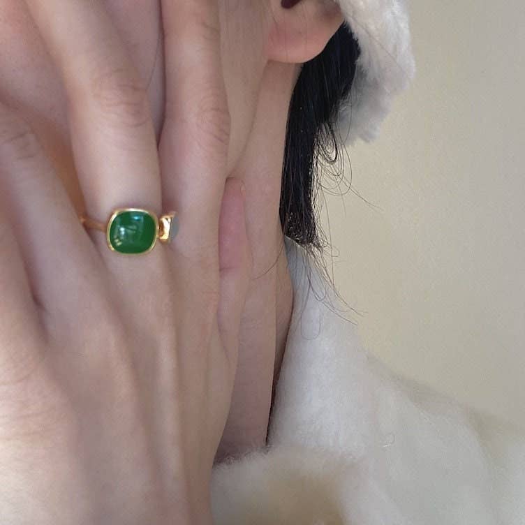 Simple Open Statement Stackable Ring in Solid Copper, Enamel