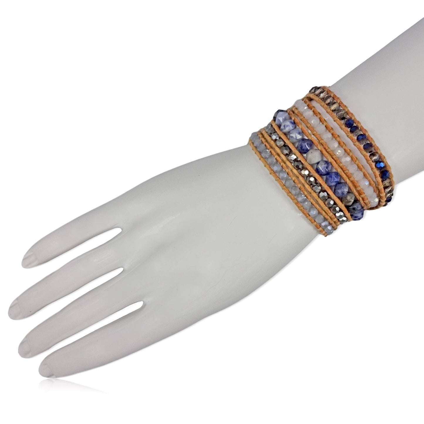 Bicone Multi-Stone Wrap Bracelets