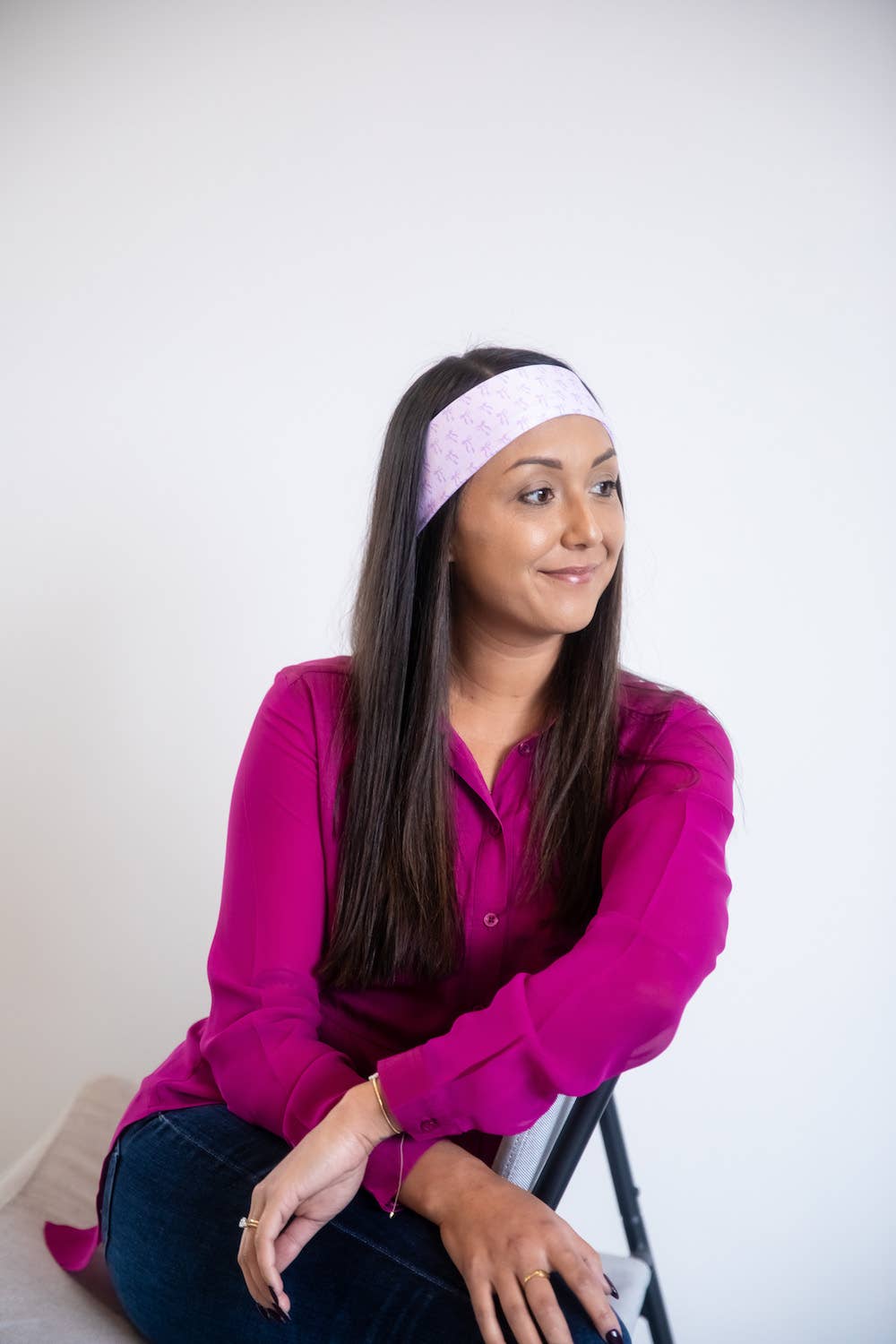 Ultra Soft Knotted Headband - Purple Bows
