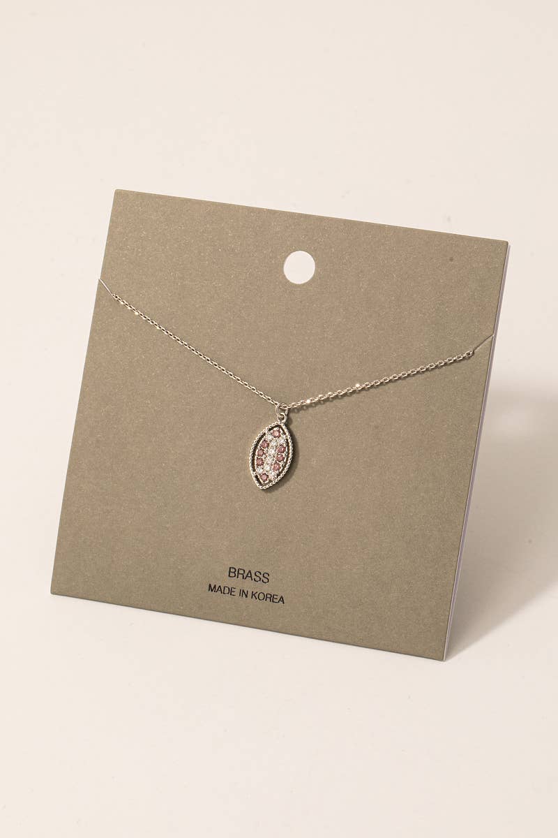 Pave Football Pendant Chain Necklace