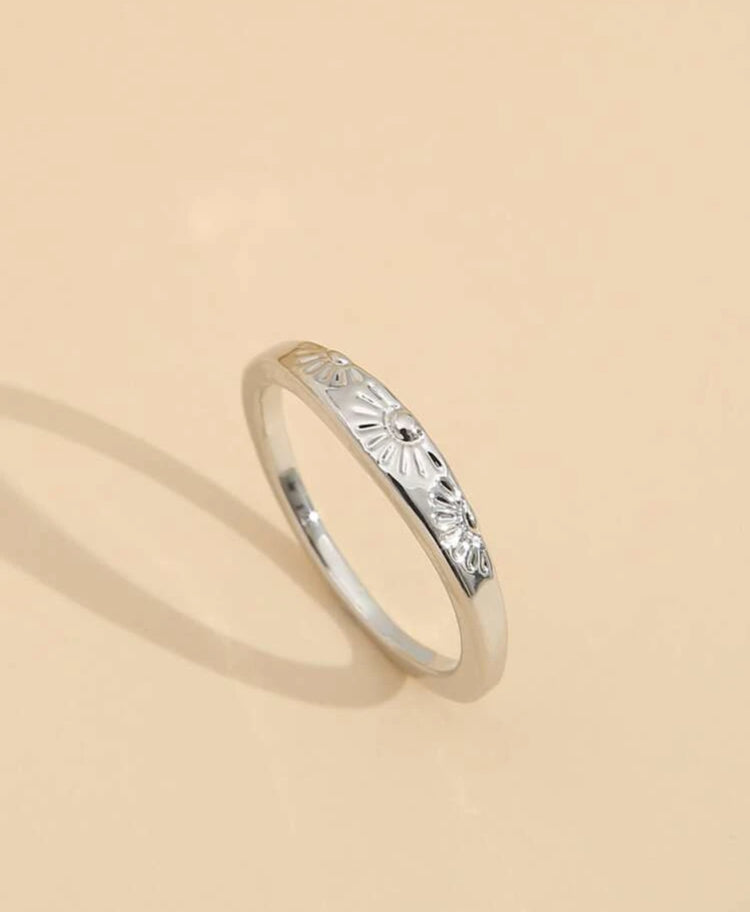 Engraved Sun Ring