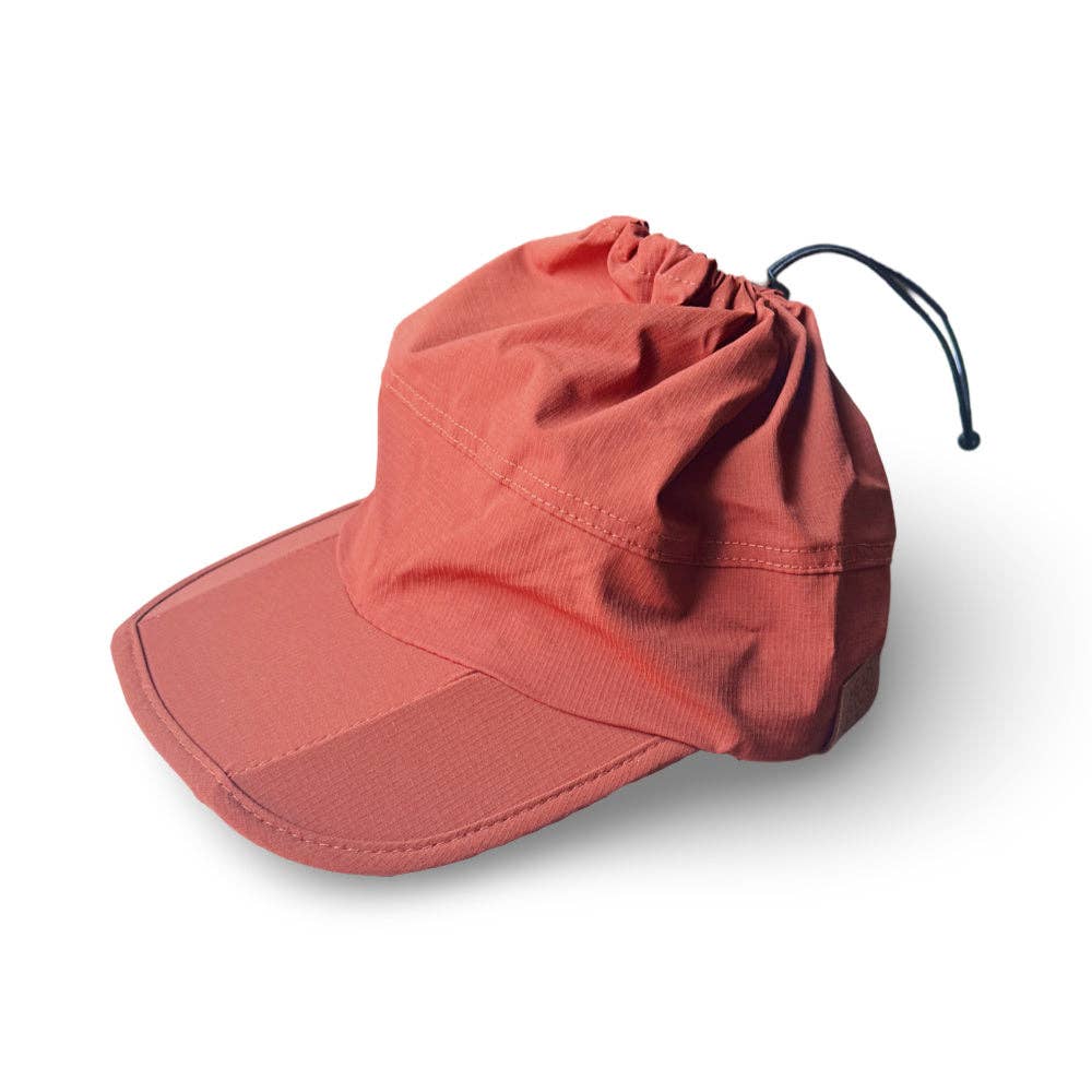 Adjustable High Ponytail Running Hat - Orange