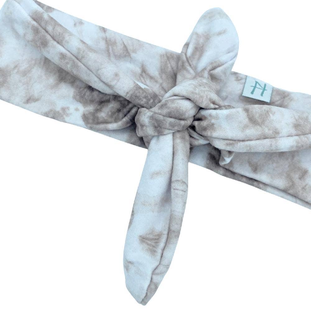 Ultra Soft Knotted Fashion Headband - Taupe Tie Dye