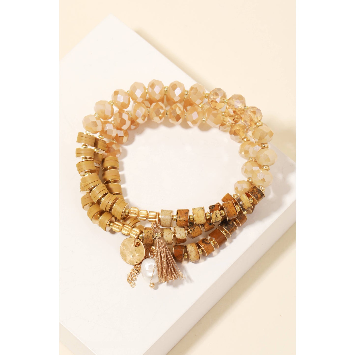 Multi Charm Beaded Bracelet Set