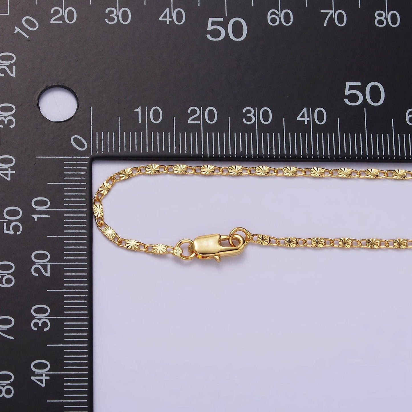 18"/20"Gold Filled 1.5mm Sunburst Unique Link Chain Necklace