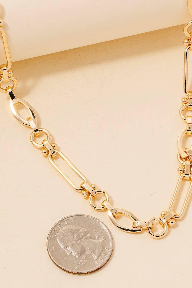 Mixed Oval Chain Link Necklace