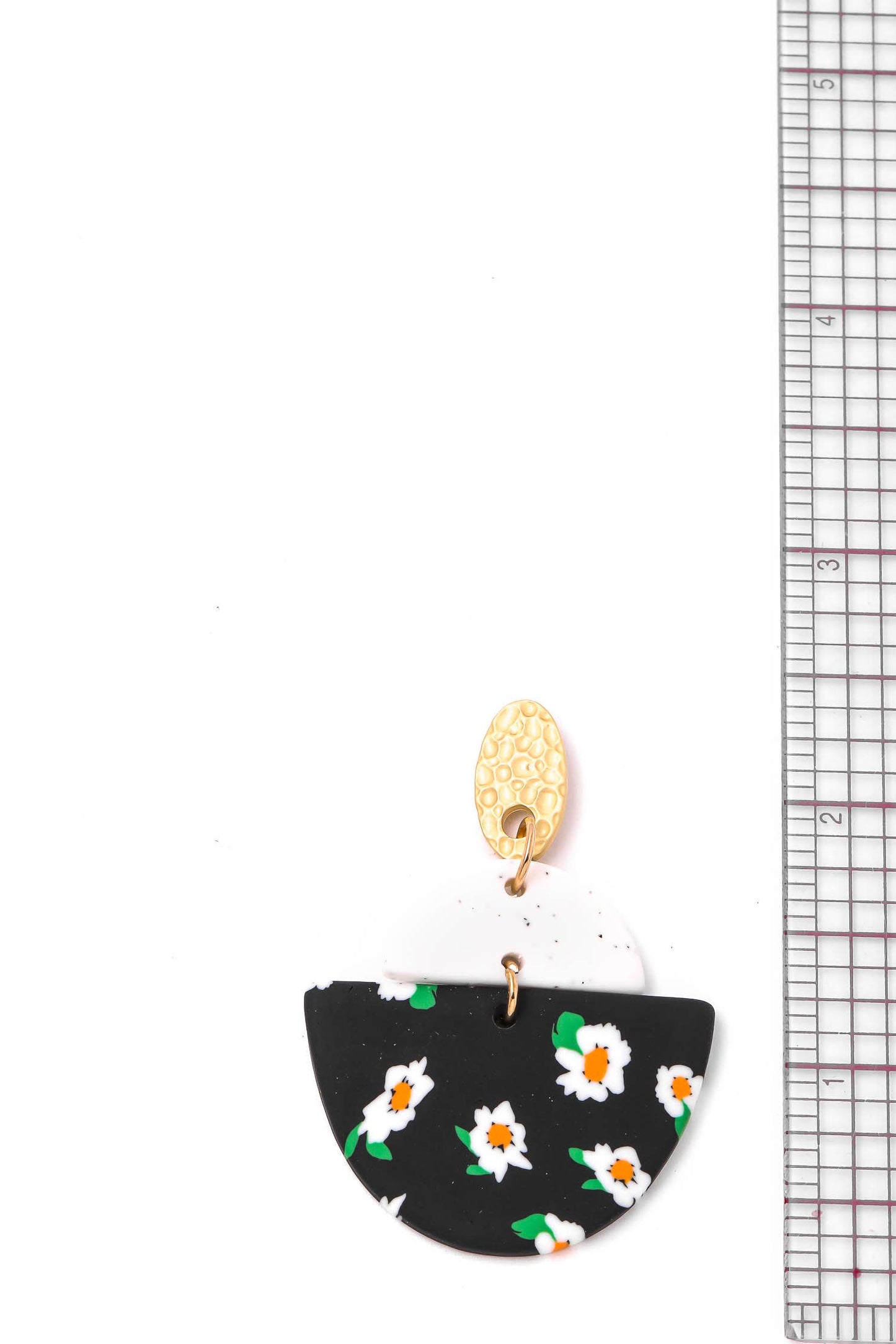 Acetate Flower Clay Drop Earrings